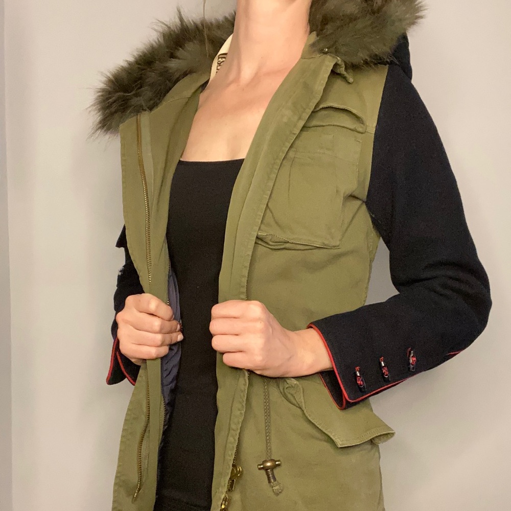 Jacket with fur hood